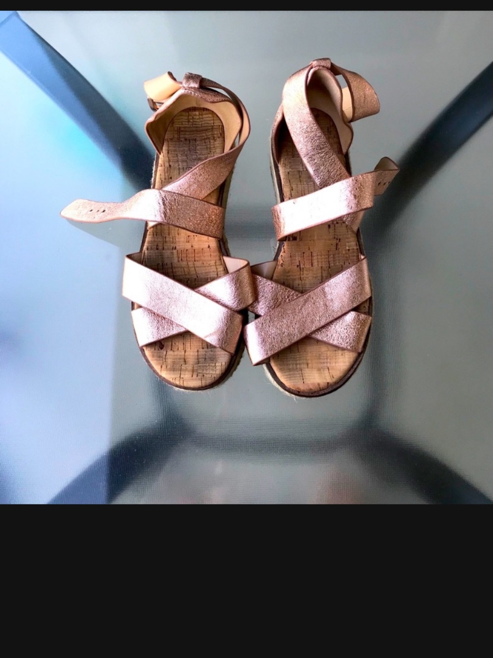 Michael Kors Rose Gold Metallic Cork-Strap Sandals